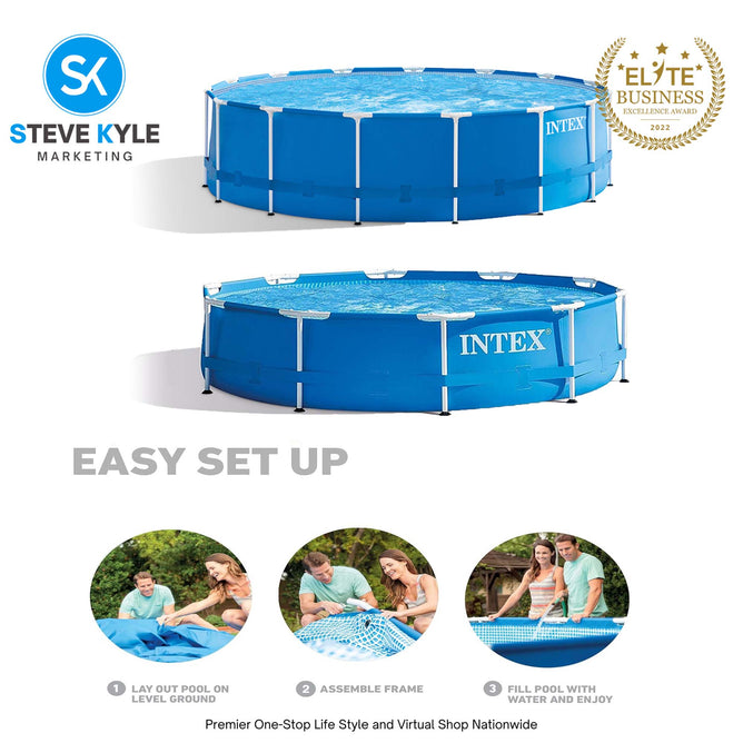 High Quality Metal Frame Big Family Round Swimming Pool 12ft x 30 inches / 10FT X 30 INCHES