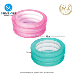 Bestway Transparent Colored 3 Air Ring Inflatable Pool for Kiddie Swimming Pool