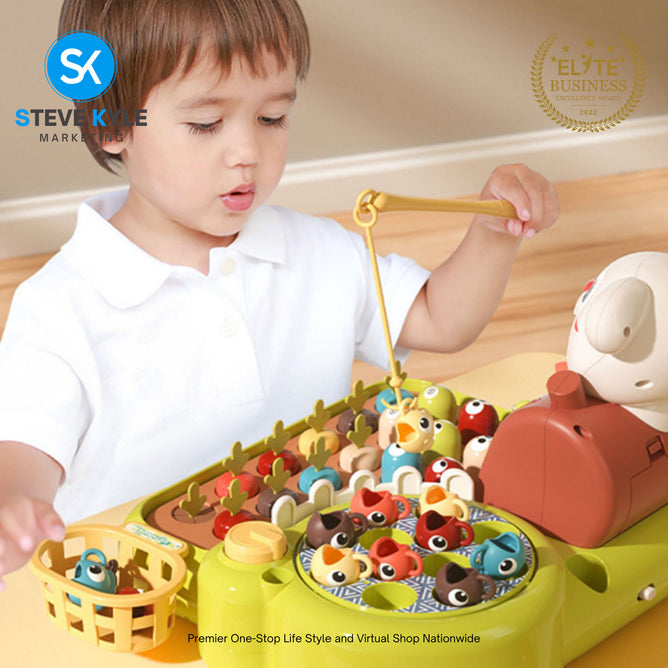New children's Educational Fishing Whack-a-Mole Toy 4n1 Multi-Functional with Music