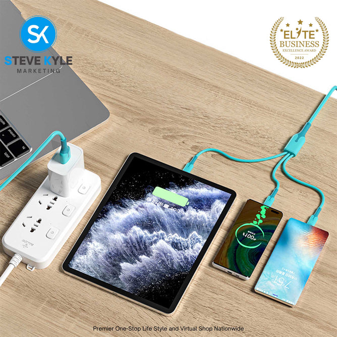 Multifunction 3 In 1 Fast Charger Cable 1.5M for Iphone/MicroUSB/Type Usb C