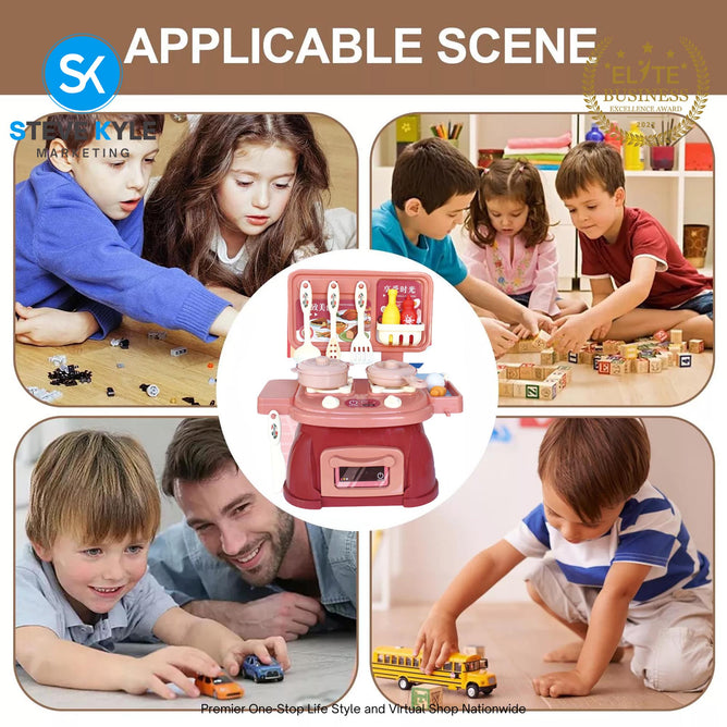 Kids Mini Kitchen Cookware Accessories Cooking Stove Kitchen Play Set Toys Best Gift