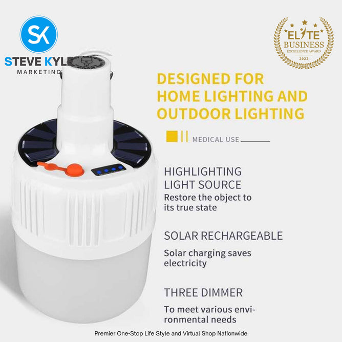 V51 Solar LED Bulb Light USB Rechargeable Emergency Charging Lamp