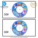 Inflatable Mermaid Baby Shark Swim Ring Floater for Kids and Young Adult Boys and Girls