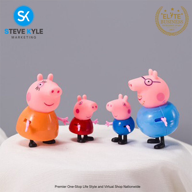 4pcs/set Cute Happy Pink Pig Toys Best Gift for Childrens Best Gift