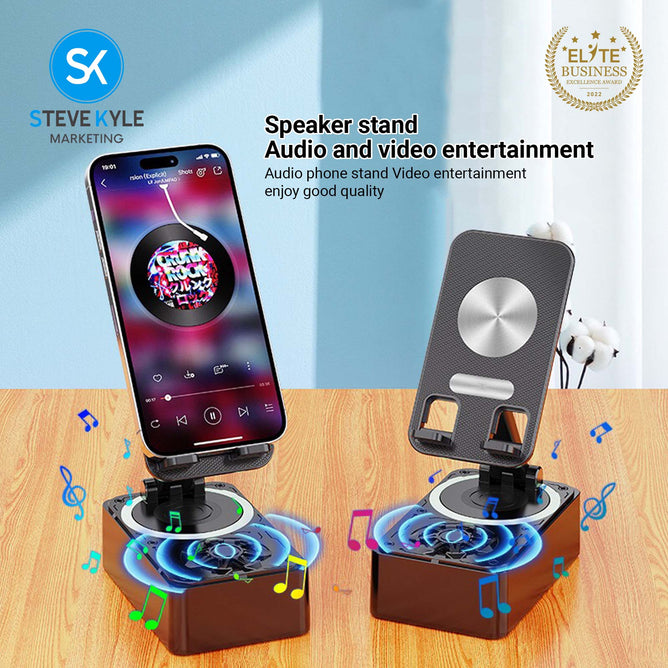 3-in-1 Portable Wireless Bluetooth Speaker with Wireless Mini Microphone
