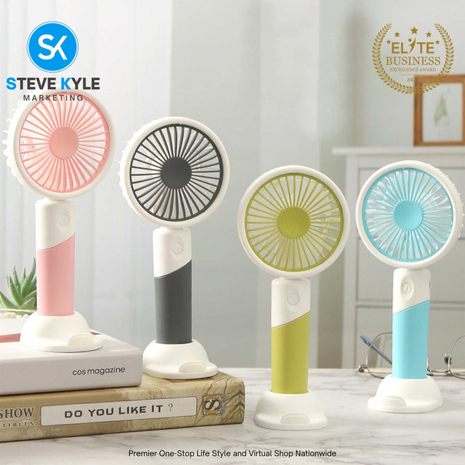 Desk Fan Small Phone Holder Foldable Fan with USB Charging Retractable Portable Mini Fan