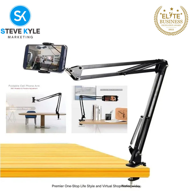 100% High Quality 360 Degree adjustable Lazy holder Long Arm Clip Bracket Phone & Microphone Stand