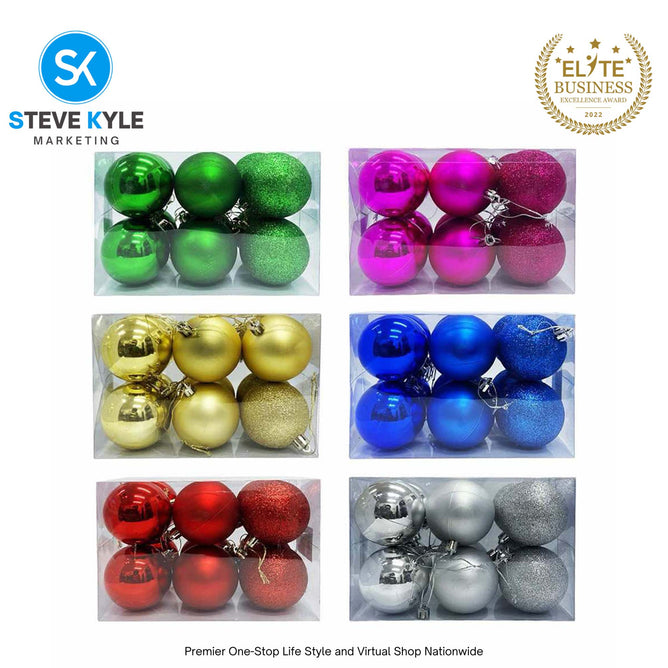 (6CM) 6PCS/12PCS Christmas Ball Set Atmosphere Pendant Decorations