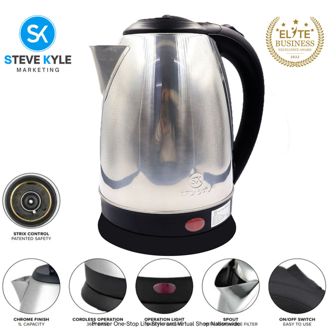 2L Capacity Fast Boiling Electric Kettle Stainless Steel Easy & Convenient Water Heater