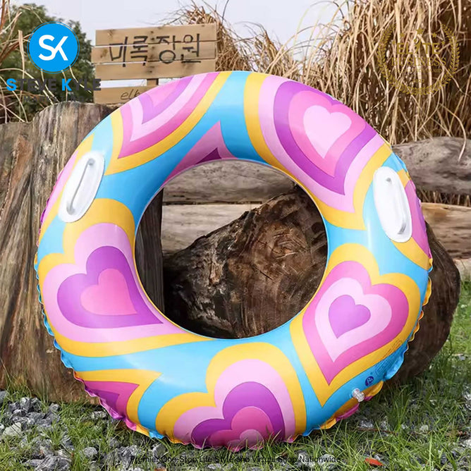Inflatable Summer Swim Ring with Handle for Adult and Kids