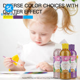 6 Colors Non Toxic Paint Set Washable Tempera for Kids Normal & Glitters