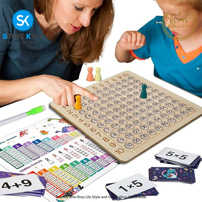 Wooden Math Game, Wooden Math Multiplication and Addition Board for Kids Best Gift for Kids