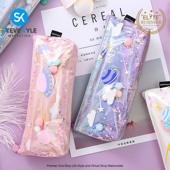 Creative Pencil Case Cute cartoon planet Pencil Box Cartoon Stationery Box Student Stationery