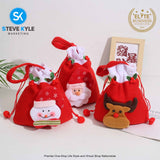 Creative Christmas Gift Candy Bag Cute Christmas Basket Knitted Dolls Santa Claus