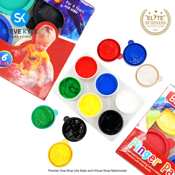 DIY 6Colors 30ml Children Finger Paint Set Washable Safe Non-Toxic on Canvas Art Paint