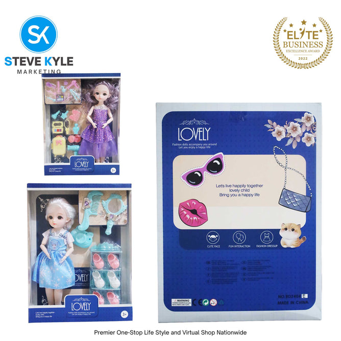 Lovely Fashion Cute Doll w/ Sound with Accessories Set High Quality Doll Best Gift for Kids