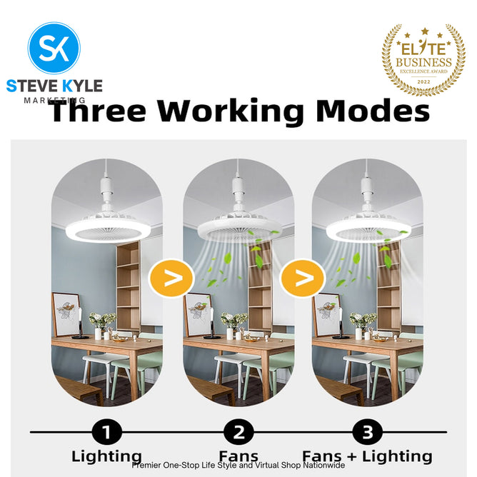 LED Multi-function Head Fan Light with Remote Control