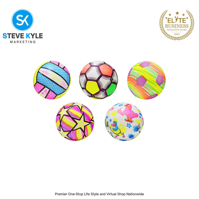 Kids Beach Ball PVC Inflatable Water Game Ball Colorful Print Ball