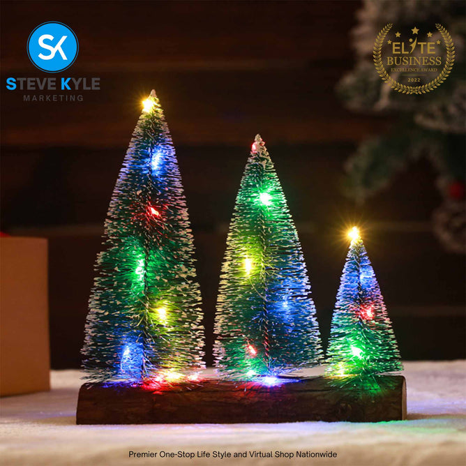 Mini Christmas Tree Tabletop Decorations Tree With LED Light Artificial Cedar Pine for Holiday