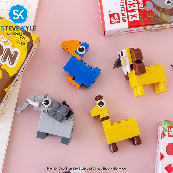 DIY Creative Building Blocks Pencil Sharpener Stationery Kindergarten Kids Puzzle Toy