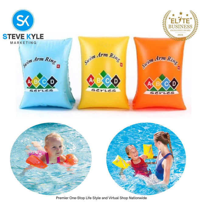 1 Pair Inflatable Safety Swim Arm Ring Floater for Kids