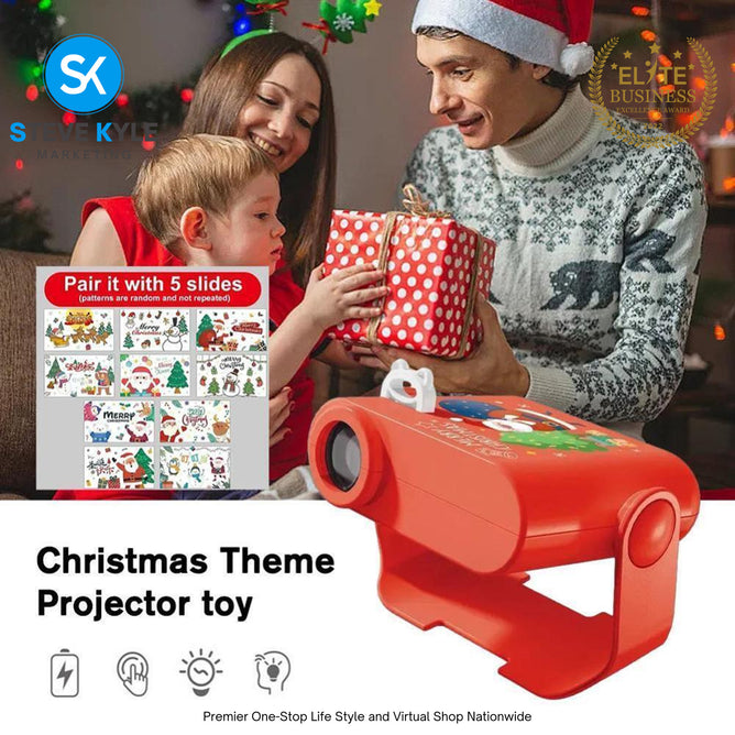 Christmas Projection Lights Cognitive Development Toy Portable Battery-powered Christmas Wall Projection Light