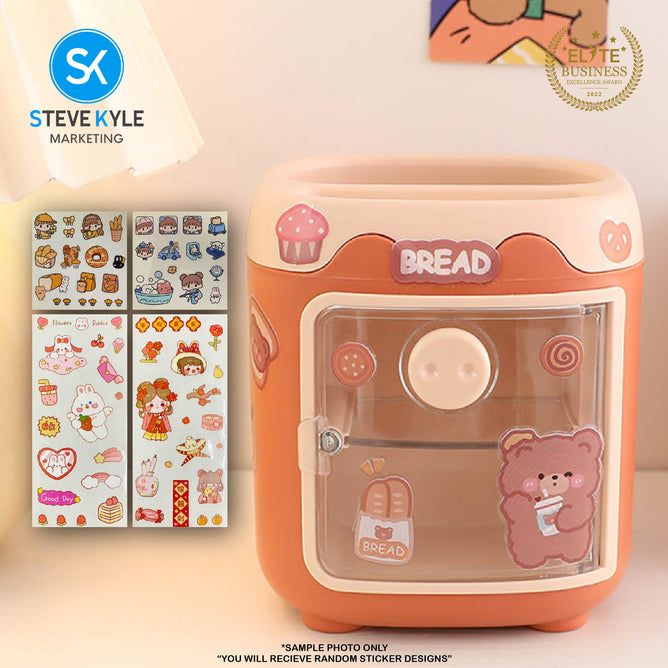 Pencil Holder Grid Multifunctional Desktop Stationery Box