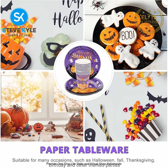 1 Set Halloween Theme Party Tableware for Halloween Disposable Dinnerware Sets for Halloween