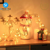 5M/Christmas Ribbon Fairy Lights Decor Christmas Lace Ribbon Bows With LED For Christmas Tree