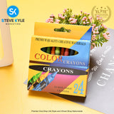24 Colors Regular Crayon Size Stationery School Supplies for Kids