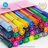 12 Colors Set Colored Pen Seal Stamp Washable Markers Watercolor Pen for Children Stationery Gift
