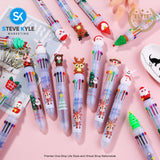 10in1 Cartoon Pen 10 color Retractable Cute Kawaii Ball Student Multi Color Gel Writting Pen
