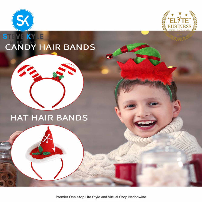 Christmas Hat Headbands Christmas Hat Hair Band Creative Santa Hat Hair Props Party Supplies