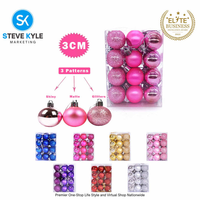 24PCS 3CM/4CM/6CM Christmas Tree ball Pendant Decorations Christmas New Year Party Decorations