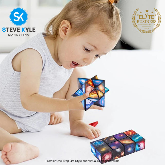 Magic Cubes 3D Rubiks Cube Infinity Geometric Shape Shifting Fidget Puzzle Toy Kids Gift