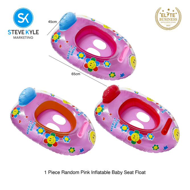 Steve Kyle Inflatable Baby Seat Float With Handle Keep Smile Transparent Swimming Boat