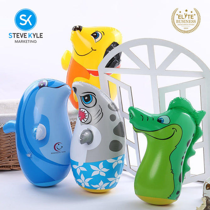 Steve Kyle Inflatable Animal Design Stand-Up Punching Bag Indoor Outdoor Sports Toys
