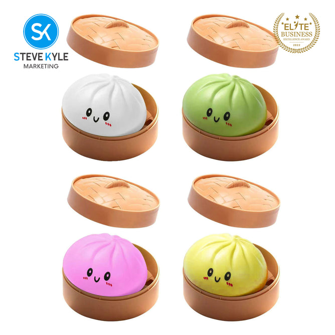 Steve Kyle Simulated Dumpling Squishy Toy Soft Fast Rebound Glitter Face Fidget Squeeze Toy