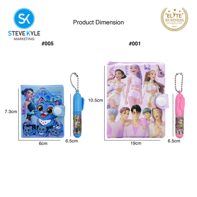 Steve Kyle Colorful Girl Group Theme Mini Notebook Journal Collection With Clip Pen For Party Giveaway Classroom Supplies