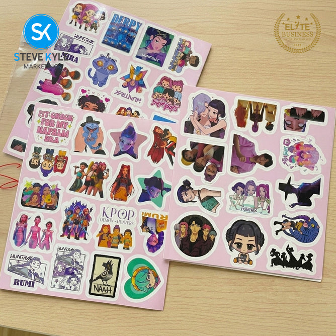 Steve Kyle Colorful Girl Group Random Design Stickers For Fun Laptop Skateboard Personal Items