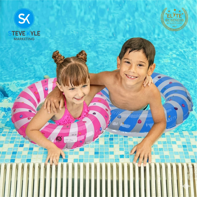 Steve Kyle Inflatable Swim Ring Sweet Candy Pattern For Outdoor Water Fun