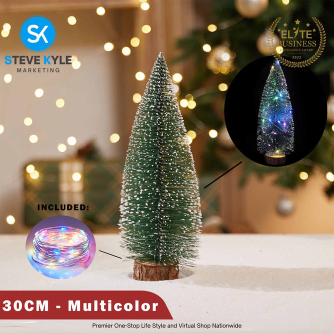 Mini Christmas Tree Tabletop Decorations Tree With LED Light Artificial Cedar Pine for Holiday