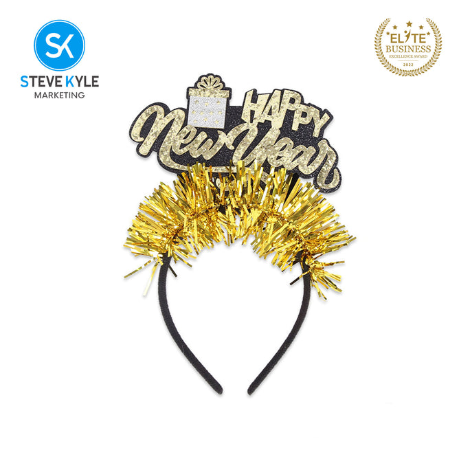 Steve Kyle Happy New Year Glitter Hair Band Headband Party Celebration Accessory