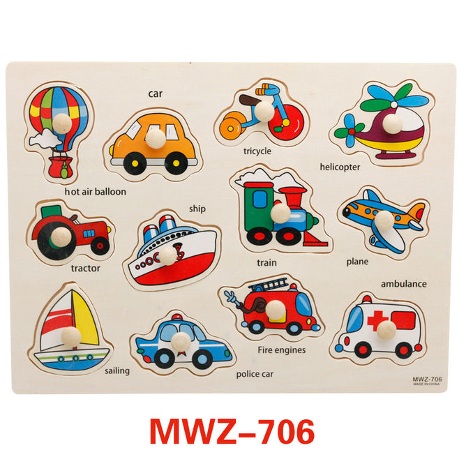 Early Educational Wooden Cognition Board Toys Baby Hand Grasp Digital Jigsaw Puzzles best gifts for Kids