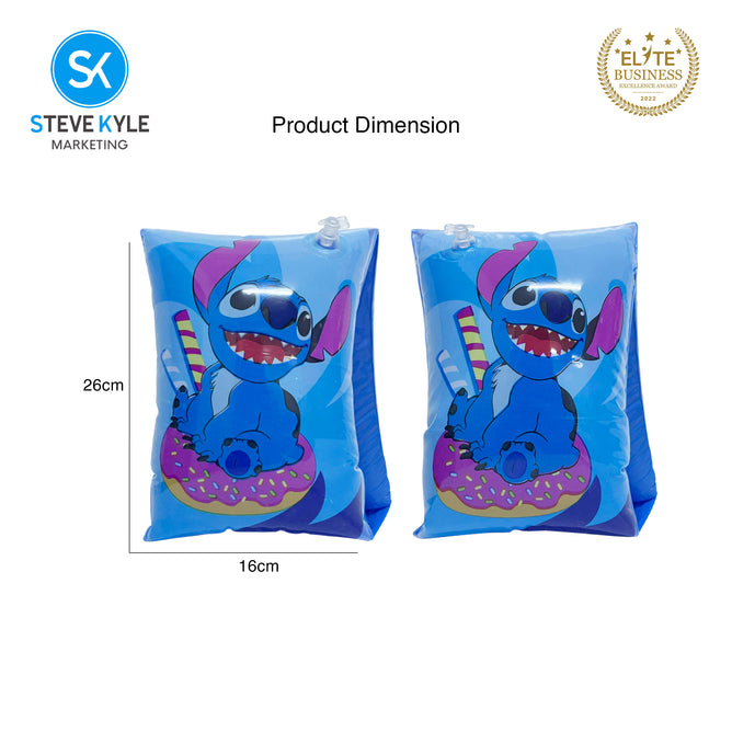 Steve Kyle Inflatable Arm Band Lovable Characters Print 26cm Floaties For Swimming Outdoor Fun