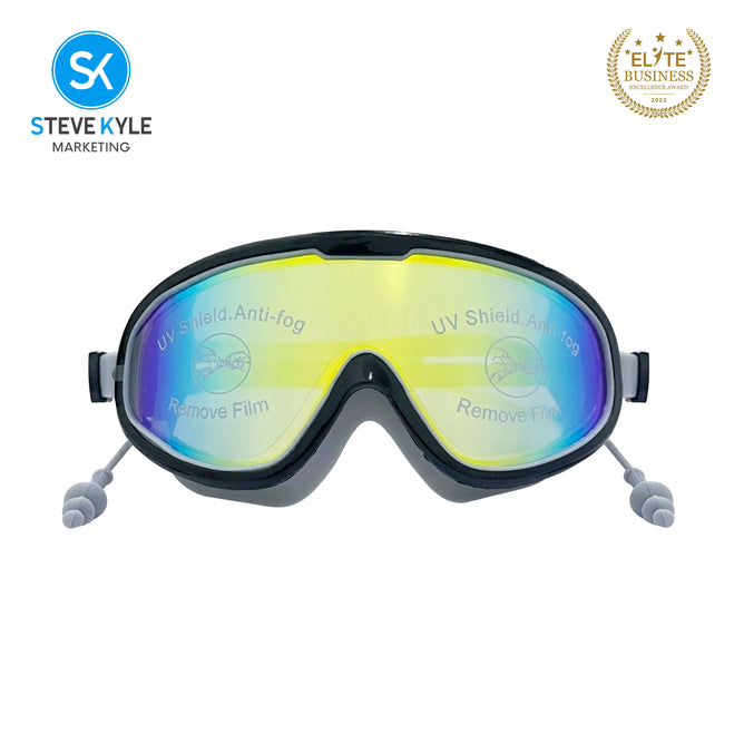 Steve Kyle Large Frame Mirror With Integrated Earplugs Anti-Fog Swimming Goggles