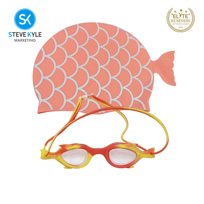 Steve Kyle Mermaid Swim Eyewear With Cap Adjustable Strap Anti-Fog Swimming Goggles