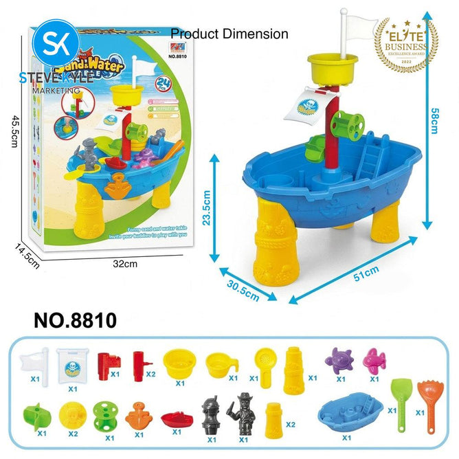 Steve Kyle Pirate Boat Sand and Water Table Toy Set for Kids
