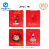 4PCS/SET Christmas Gift Bag Kraft paper Cartoon Design Gift Paper Bag Christmas Eve for Holiday