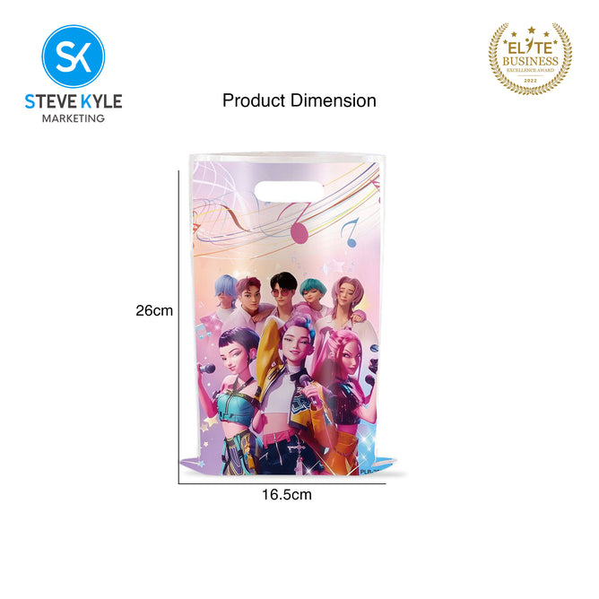 Steve Kyle Ten Pieces Colorful Girl Group Theme Plastic Loot Goodie Candy Bags For Kids Birthday Gift Party Supplies